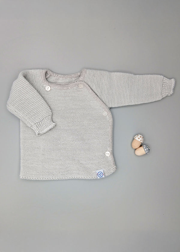 Knitted Light Grey Cardigan Cardigan / Jacket La Manufacture de Layette 