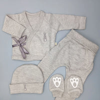 Super Cute 4 Piece Bunny set - Grey Outfit Little Lumps 