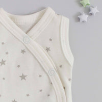 Incubator Vest, Silver Stars, Premium 100% Organic Cotton Tiny & Small
