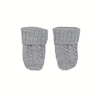 Tiny Baby Knitted Mittens, Grey Mittens Soft Touch 