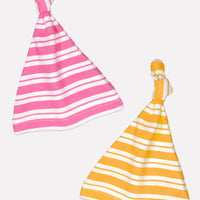 Pink & Yellow Stripe Knotted Prem Baby Hat Set Hat Little Mouse Baby Clothing & Gifts 