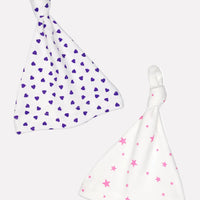 Purple Heart & Pink Star Knotted Prem Baby Hat Set Hat Little Mouse Baby Clothing & Gifts 