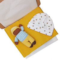 The Bee Man Gift Box - Hat, Muslin and Toy Little Mouse Baby Clothing and Gifts Ltd 