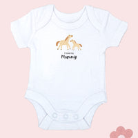 'I love Mummy' Horse Motif White Bodysuit & Plain Buttermilk Bodysuit Set Bodysuit / Vest Little Dreamer 