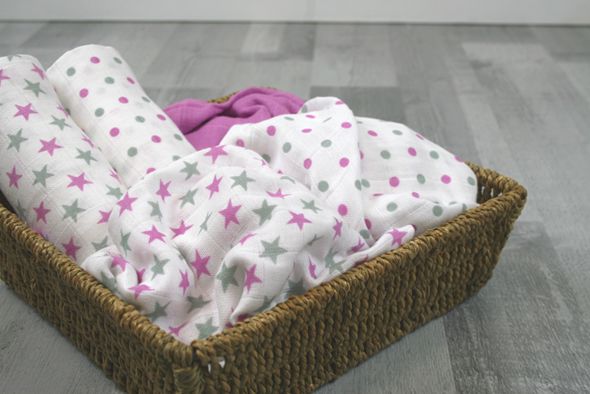 100% Pure Cotton Muslin - 70cm x 70cm - Spots (One Muslin) Muslinz