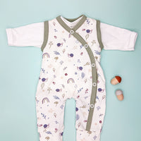 Dungaree & Top Set, Acorn Wood (Khaki Trim) Dungaree Tiny & Small 