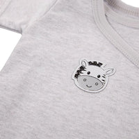 Short Sleeved Bodysuit, Cute Zebra Design - Grey Bodysuit / Vest EEVI 