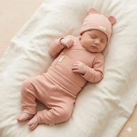 3 Piece Organic Baby Gift Set - Rose Pink Set HomeGrown Baby 