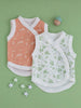 2 Pack Incubator Vest Set, Leaping Bunnies and Apple Floral, 100% Organic Cotton - Set - Tiny & Small