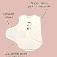 Organic Cotton Hat & Incubator Vest Set with 'Little and Loved' Flower Print. Bodysuit / Vest Little Dreamer 