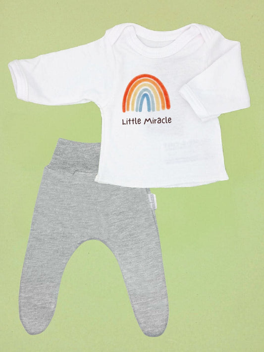 2 Piece Round Necked Top & Trouser Set, Little Miracle Top & Trousers Tiny & Small 