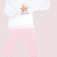 2 Piece Top & Pink Trouser Set, Little Star Top & Trousers Little Mouse Baby Clothing & Gifts 