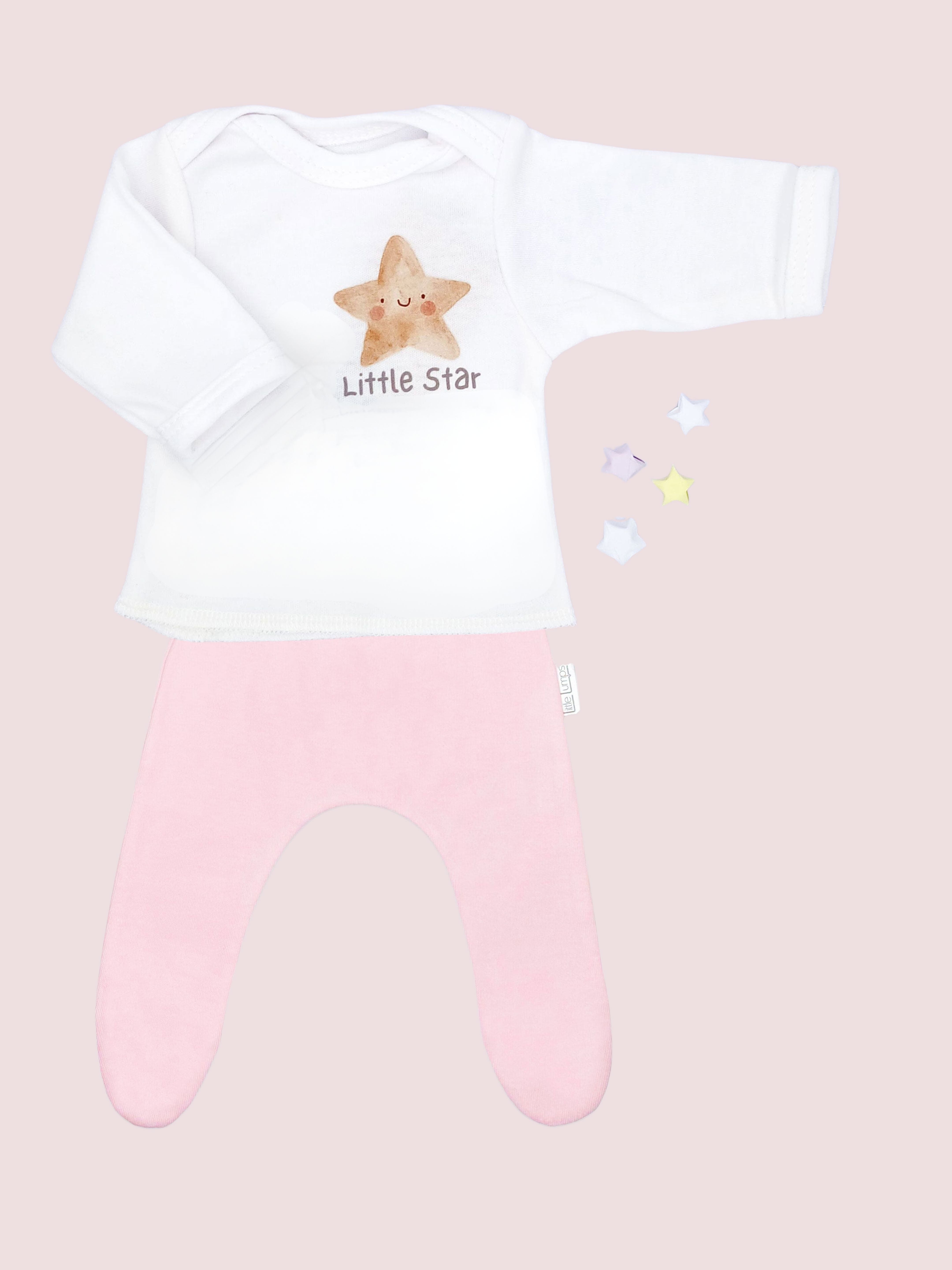 2 Piece Top & Pink Trouser Set, Little Star Top & Trousers Little Mouse Baby Clothing & Gifts 
