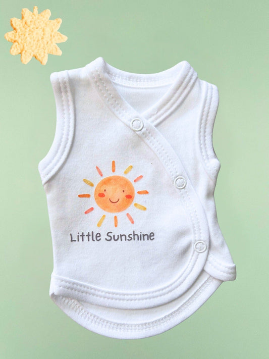 Little Sunshine, Incubator Vest, Cream, 100% Cotton Bodysuit / Vest Tiny & Small 