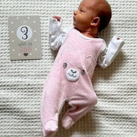 Early Baby Footed Dungarees, Cute Alpaca Design - Pink Dungaree EEVI 