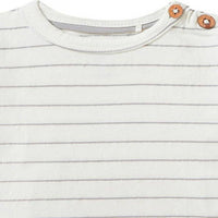 Long Sleeve Stripe Top, Whisper White - Organic Cotton Top / T-shirt Noppies 