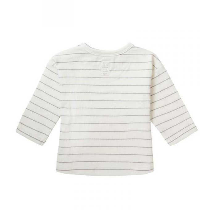 Long Sleeve Stripe Top, Whisper White - Organic Cotton Top / T-shirt Noppies 