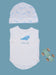 Organic Cotton Hat & Incubator Vest Set with 'Loved' Narwhal Print.