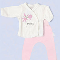 100% Cotton Premature Top & Trouser Set - Pink Geranium Choice of trousers Top & Trousers Tiny & Small 3-5lb Pink Trousers 