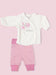 Organic Cotton Premature Baby Wrap Top & Trouser Set - Pink Geranium Top & Trousers Tiny & Small 