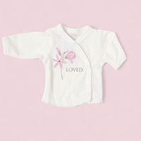 100% Cotton Premature Baby Wrap Top & Trouser Set - Pink Geranium Top & Trousers Tiny & Small 