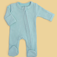 Mint zipped Sleepsuit & 'Little Sunshine' Motif Bodysuit Set.