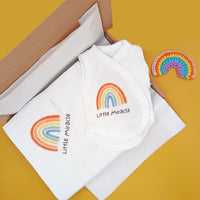 'Little Miracle' Rainbow Gift Box - Incubator Vest & Muslin Gift Set Little Mouse Baby Clothing & Gifts 