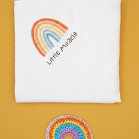 'Little Miracle' 100% Pure Cotton Muslin - 70cm x 70cm Muslin Little Mouse Baby Clothing & Gifts 