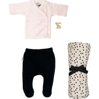The Monochrome Gift Box - Top & Trouser Set & Swaddle Blanket Gift Set Little Mouse Baby Clothing & Gifts 
