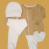 5 Piece Mustard Layette Set Tongs 
