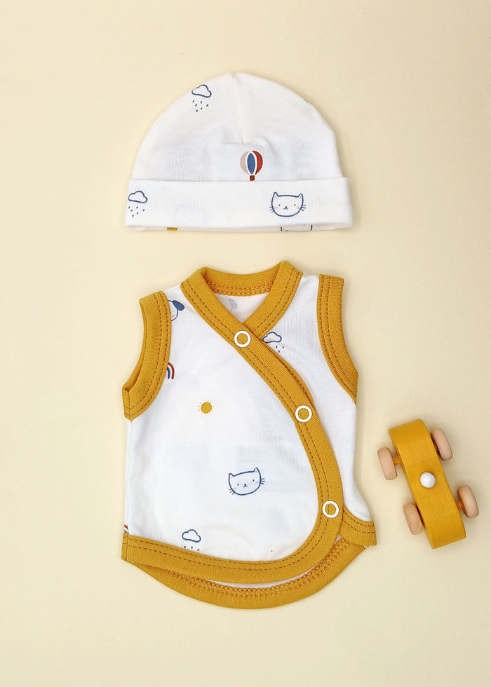 Incubator Vest & Round Hat Set, Pet Pals (Mustard)