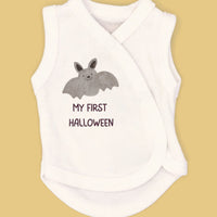 My First Halloween - Bat Incubator Vest, White, 100% Cotton