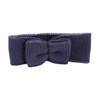 Knitted Headband With Bow, Navy Blue Headband La Manufacture de Layette 