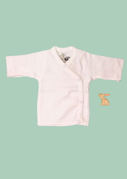 Organic Cotton White Wrap Shirt Fixoni