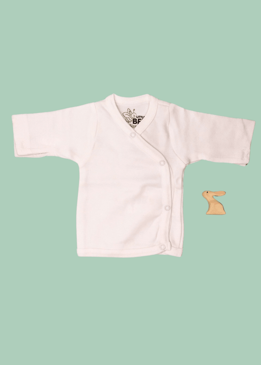 Organic Cotton White Wrap Shirt Top / T-shirt Fixoni 