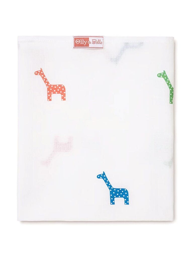 Giraffe Print 100% Cotton Extra Large Swaddle Blanket by Olly & Belle - Muslin - Olly & Belle