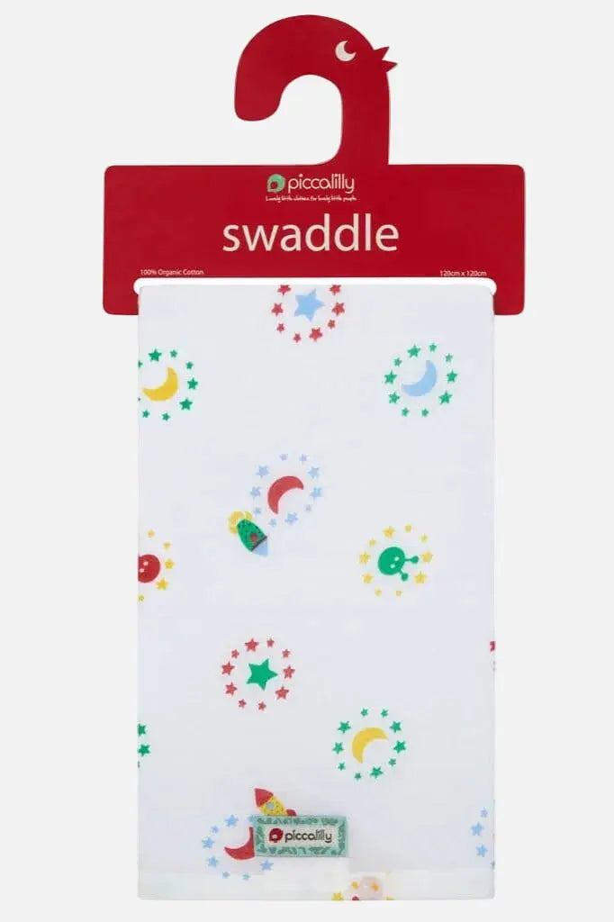 Piccalilly Muslin Swaddle - Space Swaddle Blanket Piccalilly 