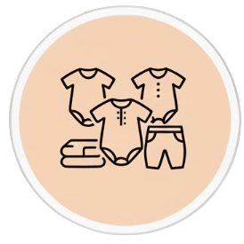 Icon showing range of preemie clothing