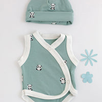 Incubator Vest & Round Hat Set, Pandas Incubator Vest & Hat Set Tiny & Small 