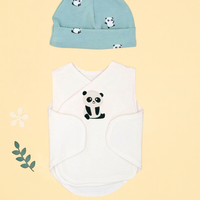 Organic Cotton Incubator Vest and Hat Set - Cuddly Panda