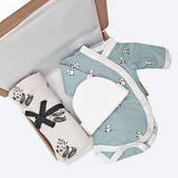 Pandas Gift Box - Bodysuit, Hat & Muslin Gift Set Little Mouse Baby Clothing & Gifts 