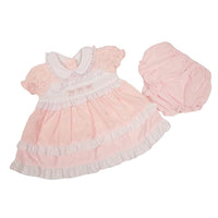 Premature Pink Baby Dress with Embroidery Dress Tiny Chick 