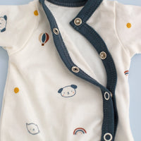 Prem Baby Sleepsuit, Pet Pals - Blue - Sleepsuit / Babygrow - Tiny & Small