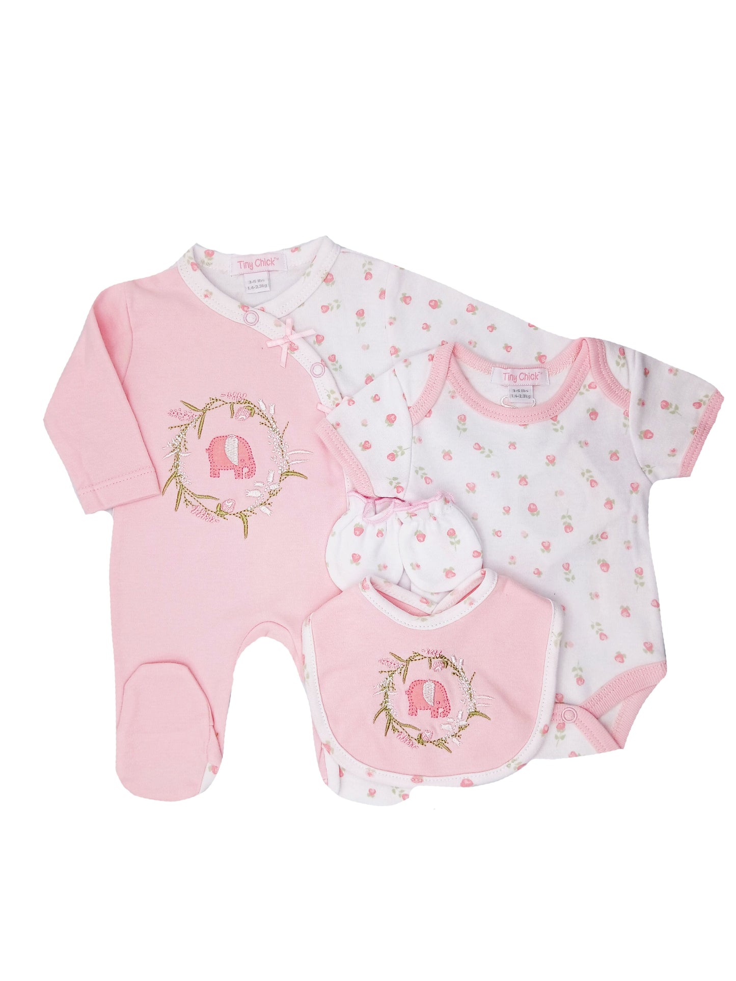 Pink Elephant 4 Piece Set Set Tiny Chick 