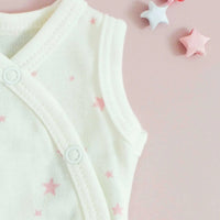 Incubator Vest, Pink Stars, Premium 100% Organic Cotton Tiny & Small