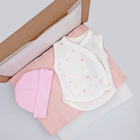 Pink Stars Gift Box - Incubator Vest, Hat & Muslin Little Mouse Baby Clothing & Gifts