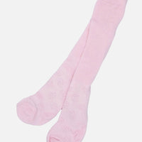 Pink Tiny Baby Tights. Cotton, Knitted Daisy Design Tiny Chick