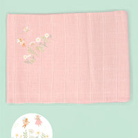 'Fairy Garden' 100% Pure Cotton Muslin - 70cm x 70cm - One Muslin Muslin Little Mouse Baby Clothing & Gifts Pale Pink 