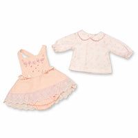 Premature Pink Baby Dress Set with Leaf Embroidery