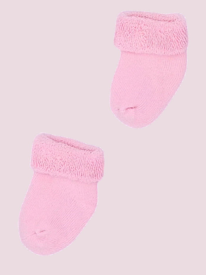 Baby Pink Towelling Stay-on Premature Baby Socks